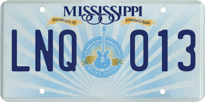 MS license plate LNQ013