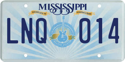 MS license plate LNQ014
