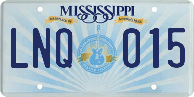 MS license plate LNQ015