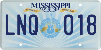 MS license plate LNQ018