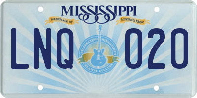 MS license plate LNQ020