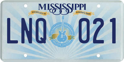 MS license plate LNQ021
