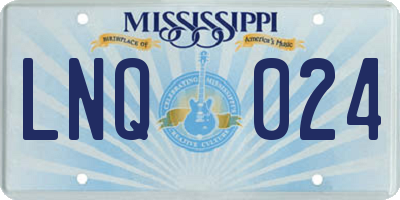 MS license plate LNQ024