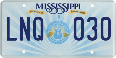 MS license plate LNQ030