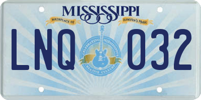 MS license plate LNQ032