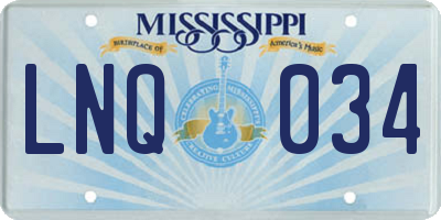 MS license plate LNQ034