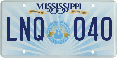 MS license plate LNQ040