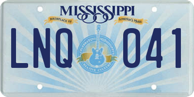 MS license plate LNQ041