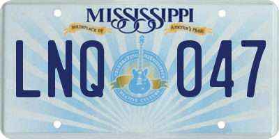 MS license plate LNQ047