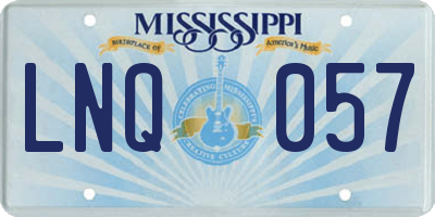MS license plate LNQ057