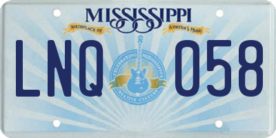 MS license plate LNQ058