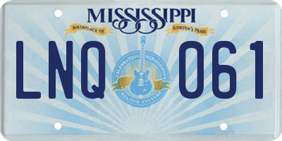 MS license plate LNQ061