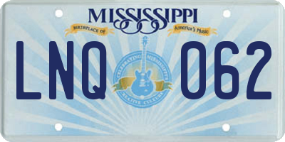 MS license plate LNQ062