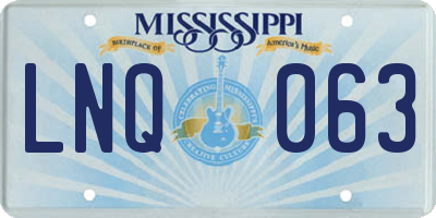 MS license plate LNQ063