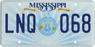 MS license plate LNQ068