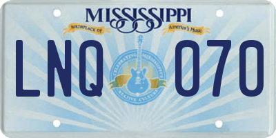 MS license plate LNQ070