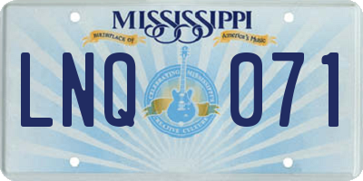 MS license plate LNQ071