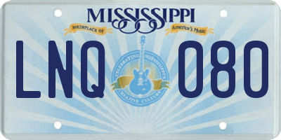 MS license plate LNQ080