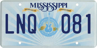 MS license plate LNQ081