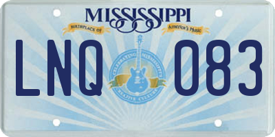 MS license plate LNQ083