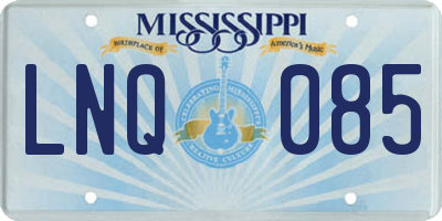 MS license plate LNQ085