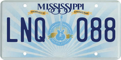 MS license plate LNQ088
