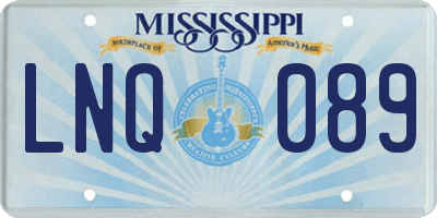 MS license plate LNQ089