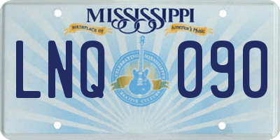MS license plate LNQ090