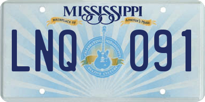MS license plate LNQ091