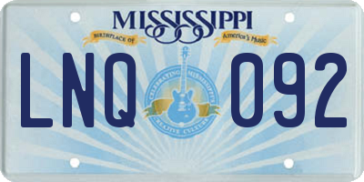 MS license plate LNQ092