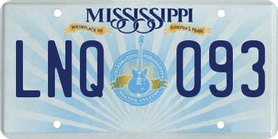 MS license plate LNQ093