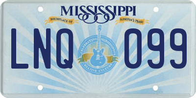 MS license plate LNQ099