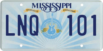 MS license plate LNQ101