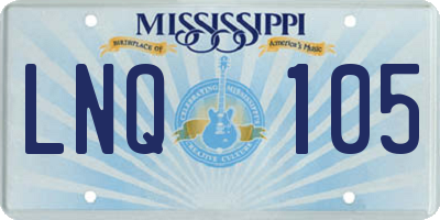 MS license plate LNQ105