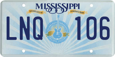 MS license plate LNQ106