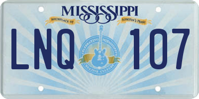 MS license plate LNQ107