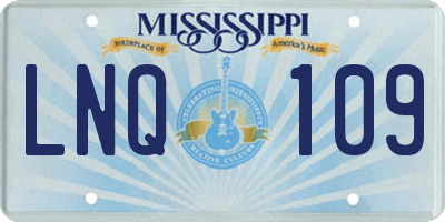 MS license plate LNQ109