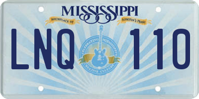 MS license plate LNQ110