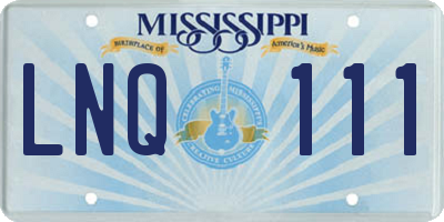 MS license plate LNQ111