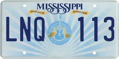 MS license plate LNQ113