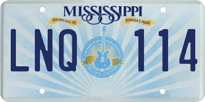 MS license plate LNQ114