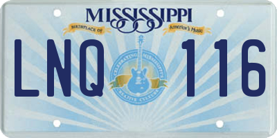 MS license plate LNQ116