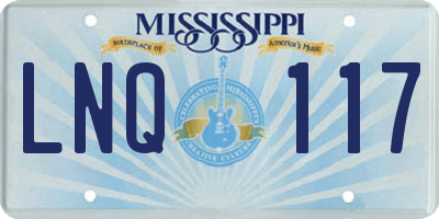 MS license plate LNQ117