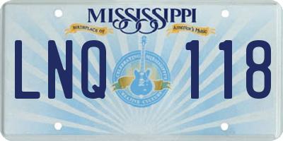 MS license plate LNQ118