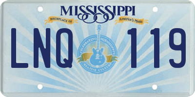 MS license plate LNQ119