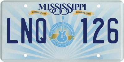 MS license plate LNQ126