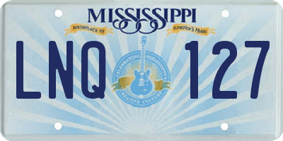 MS license plate LNQ127