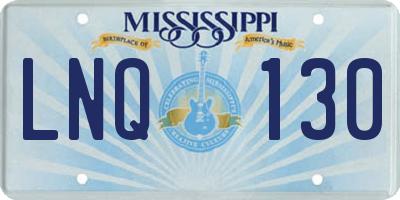 MS license plate LNQ130