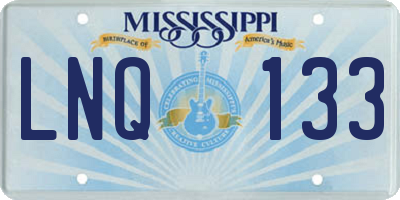 MS license plate LNQ133