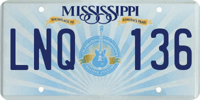 MS license plate LNQ136